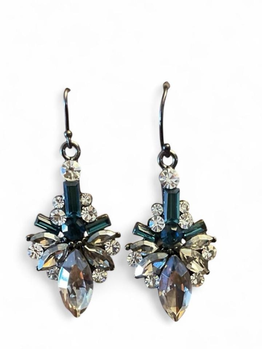 WA Studios Teal Crystal Drop Dangle Earrings